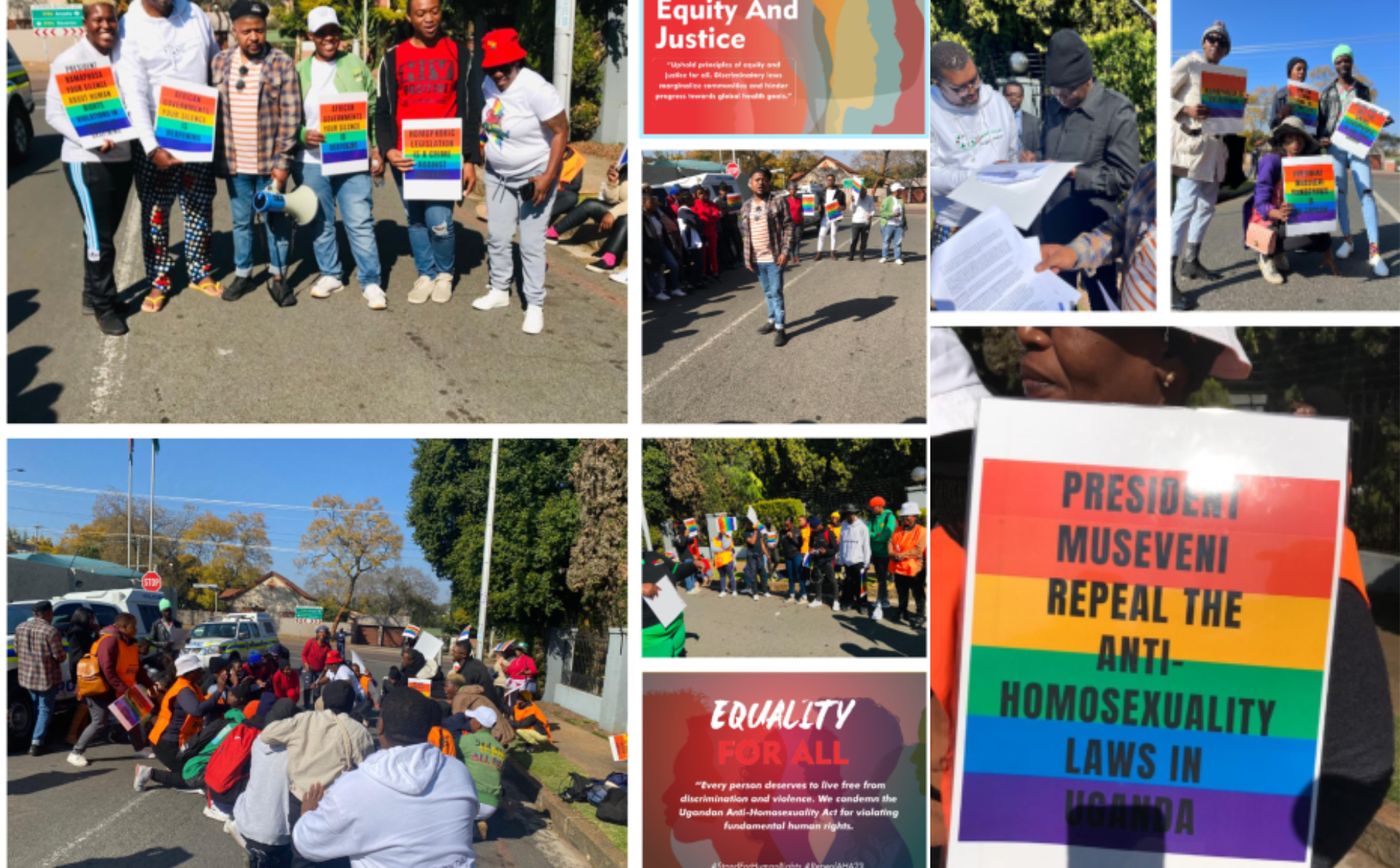 Africa Unite Solidarity Campaign demonstration calling for the repeal of anti-homosexuality laws